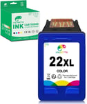 22Xl Couleur Cartouche D'Encre Remanufacturées Pour Hp Cartouche 21 22 Xl Pour Psc 1410 1415 Deskjet F4180 F380 F2180 F2185 F2280 F2288 F2290 F4172 2180 3910 3920 3940 D2360 D2460 [DYJ072856]