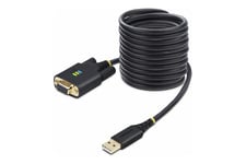 StarTech.com 10ft (3m) USB to Null Modem Serial Adapter Cable, Interchangeable DB9 Screws/Nuts, COM Retention, USB-A to RS232, FTDI, Level-4 ESD Protection, Windows/macOS/ChromeOS/Linux - Rugged TPE Construction (1P10FFCN-USB-SERIAL) - USB / seriell kabel