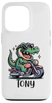 Coque pour iPhone 13 Pro Tony Fun Alligator Design moto pour garçon Nom Tony