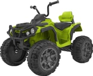 Oppladbar Atv Quad Bike For Kids Grønn + Eva-Hjul + Mp3-Radio + Led + Gratis Start