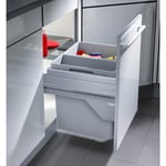 Hailo - Poubelle de cuisine tri sélectif 2 bacs encastrable 49L (30+19) Euro Cargo s