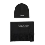 Halsduk + mössa Calvin Klein Basic Wool Beanie+Scarf K50K507552 Svart