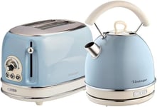 Ariete Vintage/Retro Style Dome Kettle & 2Slice Toaster Set Blue AR7705, AR5515