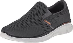 Skechers Homme Equalizer Double Play Wide Chaussures de Fitness, Gris Anthracite/Orange, 39.5 EU