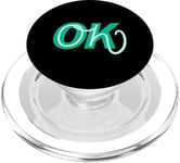 Bleu sarcelle Aqua Oh, OK Teal Aqua Graphic PopSockets PopGrip pour MagSafe