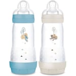 Set med 2 nappflaskor - MAM - Enkel start - Anti-kolik - 320 ml - Flow 3 napp - Ocean + Sand