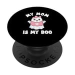 Costume de fantôme pour fille « My Mom Is My Boo » - Rose - Kawaii PopSockets PopGrip Adhésif