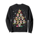 Skull Christmas Tree Funny Mexican Flower Sugar Skull Sweatshirt