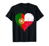 Half Polish Half Portuguese A Poland Portugal Flag in Heart T-Shirt