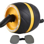 POIUYT Fitness Ventre Roue Multifonctionnel Dispositif Abdominal Roue Abdominales pour l'entraînement Musculaire et la Musculation Gym Fitness et l'entraînement des Abdominaux,Jaune