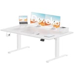 Devoko Bureau Assis Debout Électrique 160 x 70cm, Bureau Réglable en Hauteur de 71 cm à 119 cm avec 2 Hauteurs Mémorisables pour Bureau(Blanc, 160cm)