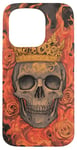 Coque pour iPhone 15 Pro Crâne Or Couronne Serpents Crâne Art Gothique Rose