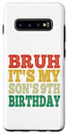 Coque pour Galaxy S10+ Bruh, c'est le 9e anniversaire de mon fils, 9 ans, vintage