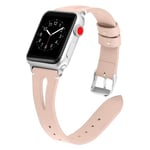 Bracelet en Cuir Simple Remplacement pour Apple Watch Series 5 / 4 44mm - Abricot