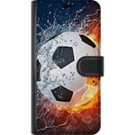 Xiaomi Redmi 14C Plånboksfodral Fotboll Eld