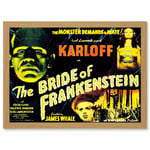 Movie Film Sequel Bride Frankenstein Karloff Whale Horror Artwork Framed Wall Art Print A4