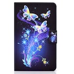 Bspring Coque étui Compatible Samsung Galaxy Tab A7 Lite 8,7 Pouces 2021 (SM-T227, SM-T225, SM-T220) Tablette Housse Cover Protection PU Cuir Folio Flip Case avec Stand et Porte-Crayon,Papillon