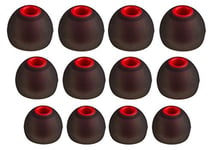 Xcessor (S/M/L) 6 Pairs (12 Pieces) of Silicone Replacement In Ear Earphone S/M/L Size Earbuds. Replacement Ear Tips for Popular In-Ear Headphones. Black/Red