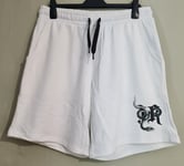 John Richmond Bermuda Fleece Sweat Shorts White Size XL 38" Waist