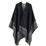 colornival Poncho Femme Hiver Élégant Châle Femme Chaud Poncho Cape Réversible Écharpe Châle Hiver Automne Cadeau de Noël pour Femme