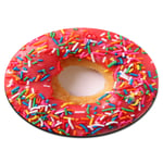 DOUGHNUT SPRINKLES PINK CIRCULAR PC COMPUTER MOUSE MAT PAD - Funny Donut Circle