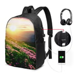 Sac à Dos Homme Femme Ordinateur Portable 17" avec Port De USB pour Voyage Affaires École Incroyable Vue sur Le Lever du Soleil