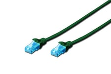 DIGITUS CAT 5e U-UTP Patch Cable, 2m, Ethernet DSL LAN Network Cable, PVC, Copper, AWG 26/7, Green, Cat-5e - 2m, Patch Cable - U-UTP - PVC