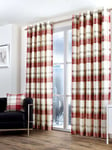 'Balmoral Check' Country Checked Pattern Pair of Eyelet Curtains