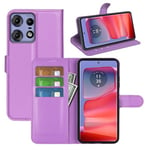 Moto Edge 50 Pro Pu Wallet Case [Purple]