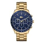 Lacoste Chronograph Quartz Watch for Men with Gold Colored Stainless Steel Bracelet - 2011096