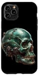 Coque pour iPhone 11 Pro Green Halloween Skull Aesthetic Skeleton Face Graphic