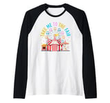 Take Me To State And County Fairs Pop Corn Ferris Wheel Raglan Baseball Tee