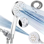 Pommeau de Douche avec Tuyau Haute Pression Dolaso Pommeau de douche Economie Deau Anti Calcaire Douche à effet pluie avec 5 types,Jet puissant