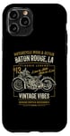 Coque pour iPhone 11 Pro Baton Rouge LA USA Rétro Style vieilli Moto Design