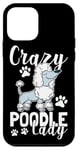 Coque pour iPhone 12 mini Crazy Poodle Lady Jouet amusant pour chien miniature Caniche Maman