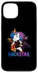 Coque pour iPhone 13 Licorne Rock Star Guitare à bascule Musique Chanteur Rock Band