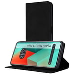 Tumundosmartphone Étui Portefeuille en Similicuir avec Porte-Cartes pour Xiaomi Redmi Note 13 Pro+ Plus 5G Couleur Noire