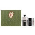 Gucci Guilty Pour Homme Gift Set 90ml EDT + 15ml Mini EDT + 75ml Deo BRAND NEW
