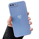 ZTOFERA Silicone Case Compatible with iPhone 8 Plus Case, iPhone 7 Plus Case, 5.5-Inch, Girls Cute Love Heart Pattern Protective Bumper Case Shockproof Soft Phone Cover for iPhone 7 Plus/8 Plus, Grey