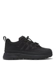 Timberland Euro Trekker Leather Low F/L Trainer, Black, Size 3 Older