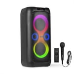 Core130 Portable Party Speaker with Microphone, LED Lights and Bluetooth 2x 6.5"