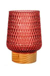 Pauleen 48307 LED Mobile luminaire Glamour minuterie Pile Rose dépoli Lampe à Poser, Verre, 0.8 W