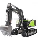 HUINA CH1593 Green Excavator Metal Bucket 2.4G 1/14 22 Channels 1/14 RC Semi-All