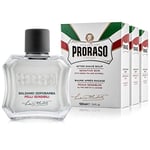 Proraso Lot de 3 baumes après-rasage pour peaux sensibles, 3 x 100 ml, Baume à barbe à l'avoine et au thé vert, Apaise la peau, Fabriqué en Italie