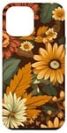 Coque pour iPhone 14 Plus Orange Boho Groovy Motif floral des années 70