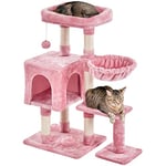 Yaheetech Arbre à Chat Hauteur 96cm Arbre à Grimper Griffoir avec Plate-Forme Centre d'activités et Boule en Peluche Rose