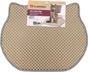 FLAMINGO - Tapis de Litière Antidérapant pour Chat - Idéal pour Scottish Fold, Siamois, Chartreux et Bengal - 50 x 40 cm, Beige