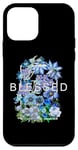 Coque pour iPhone 12 mini Graphique bleu béni et fleuri