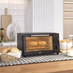 Mini Oven 9L Countertop Electric Toaster Oven w/ Adjustable Temp Timer Black