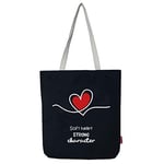 hello-bags. Sac Totebag - Extérieur : 100% coton avec fermeture éclair, doublure et poche intérieure - Jolie enveloppe kraft cadeau, Noir, Contemporain